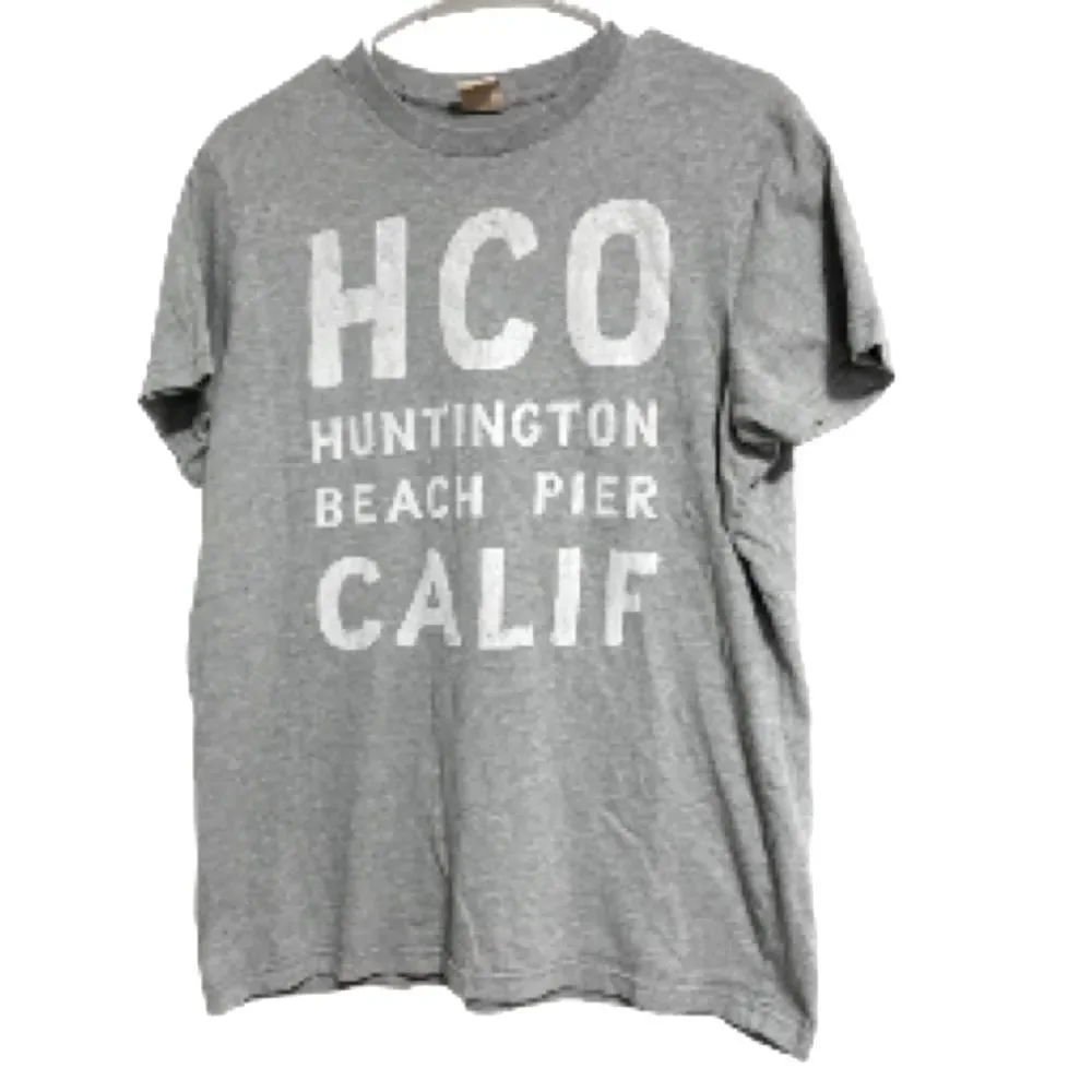 HOLLISTER HCO Huntington Beach Pier California Gray Grey Youth Inisex Large